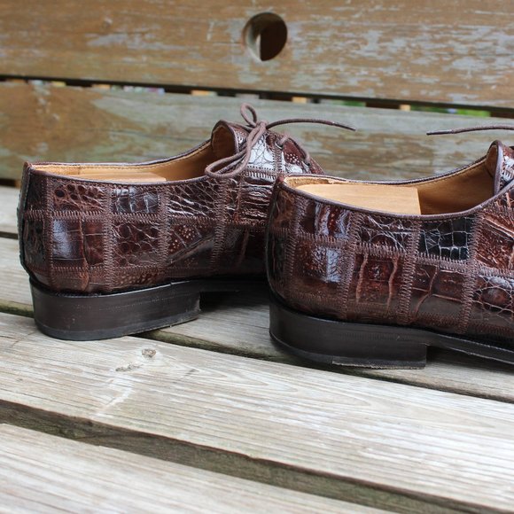 Genuine Crocodile Skin Patchwork Derby, David Eden, Men's 8.5 US, EUC - Picture 8 of 15